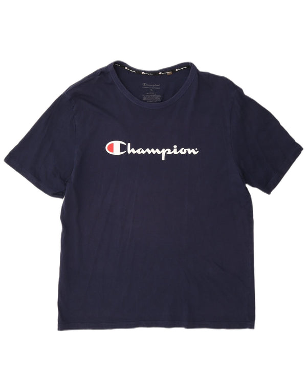 Champion T-Shirt Graphique Homme Top XL Bleu Marine Coton
