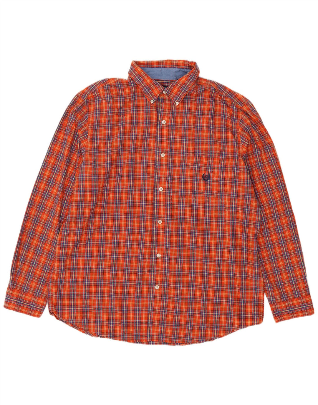 Chaps Chemise Homme XL Orange Carreaux Coton