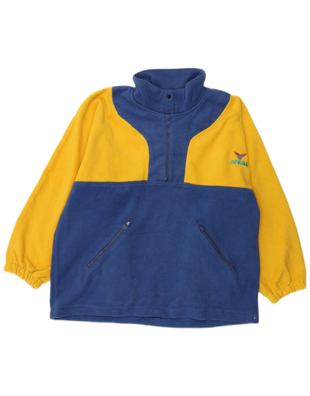 KENNINGTON Pull polaire à col zippé pour homme XL Bleu Colorblock Polyester