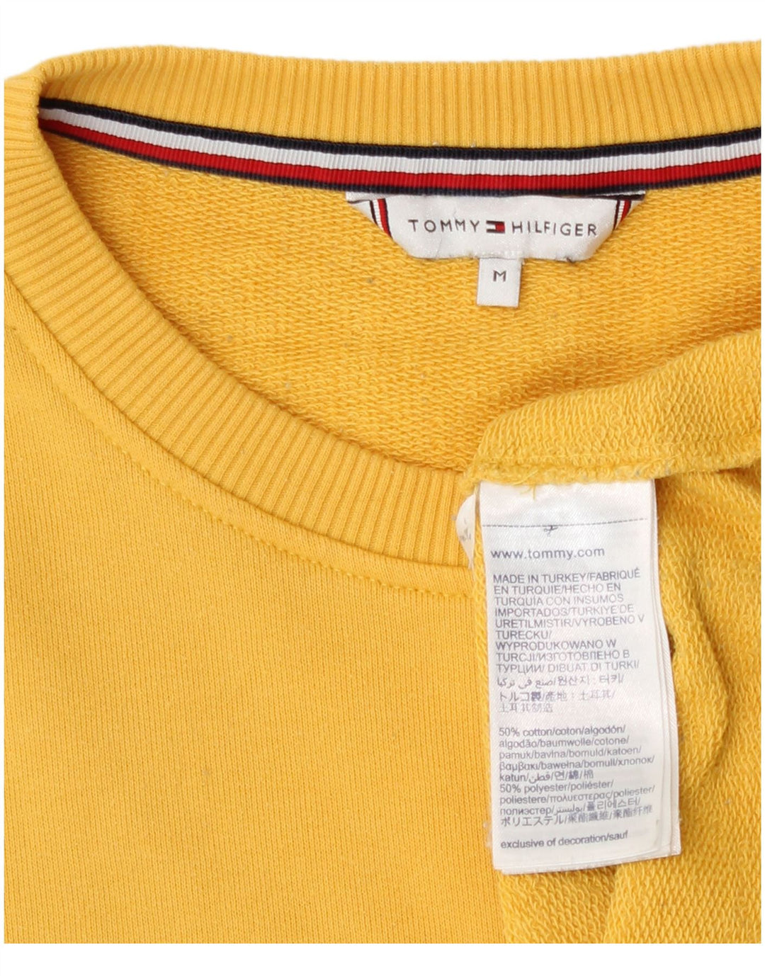 Tommy Hilfiger Sweat-shirt pour femme UK 14 Jaune moyen
