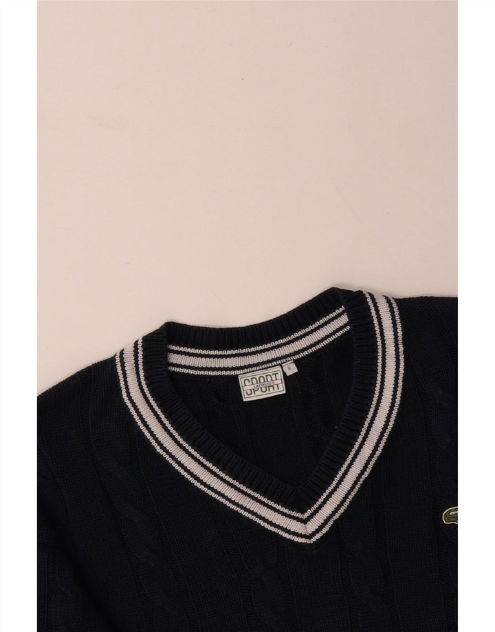 LACOSTE Homme Col V Pull Pull Taille 6 XL Bleu Marine Coton