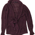 Zara Femme Cardigan Pull UK 14 Acrylique Violet Moyen