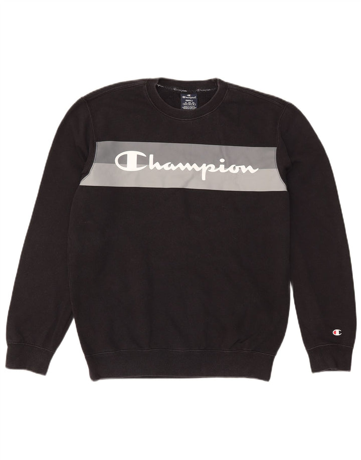 Champion Sweat-shirt graphique pour homme en coton color block Noir Taille S