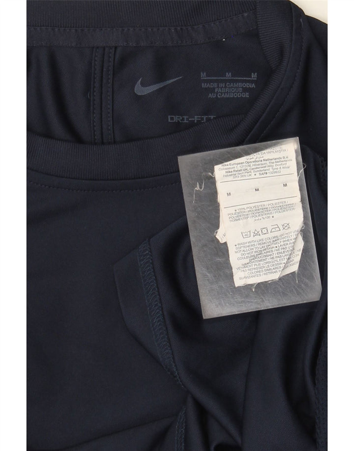 Nike Hommes Dri Fit T-Shirt Haut Bleu Marine Colorblock Polyester