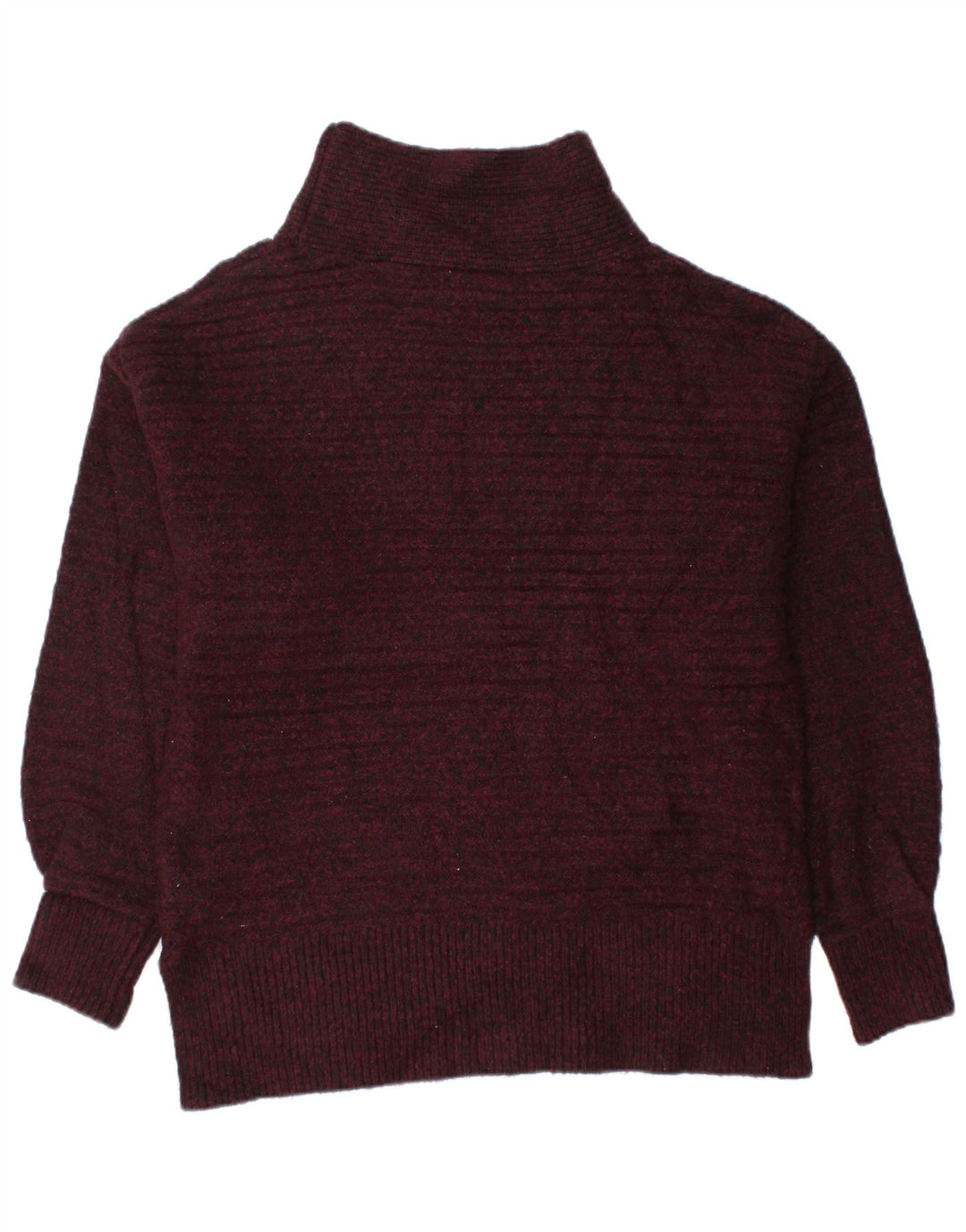 TOPSHOP Pull col roulé pour femme UK 8 Petit Bordeaux Moucheté