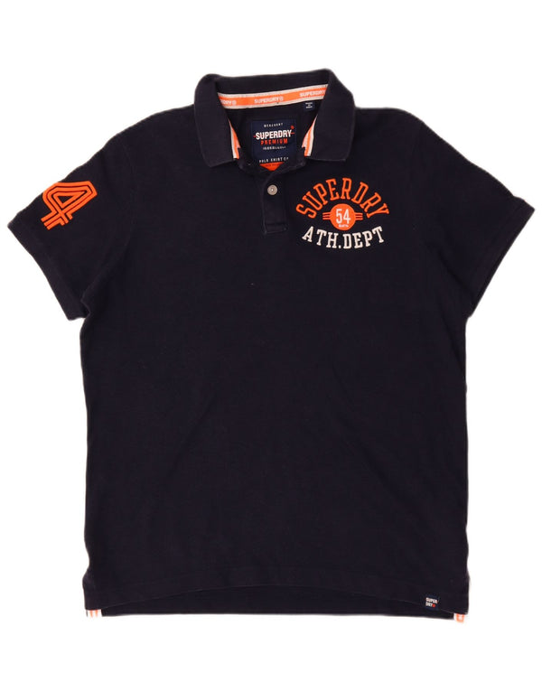 Superdry Polo Graphique Homme 2XL Bleu Marine Coton