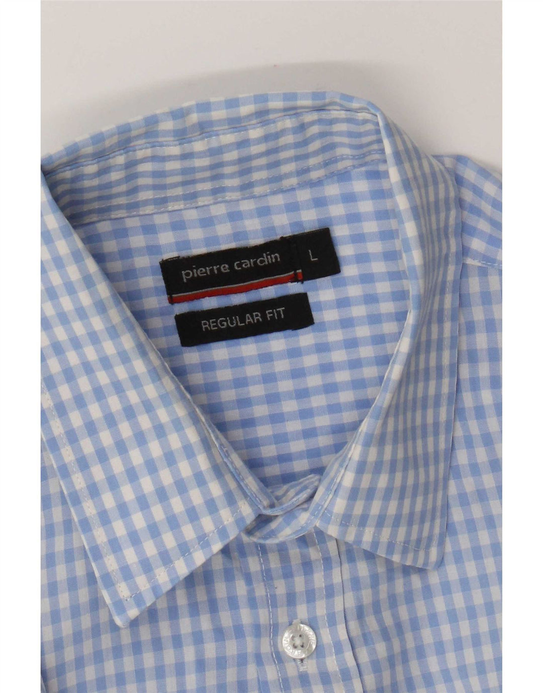 Pierre Cardin Chemise à manches courtes pour homme, coupe classique, grand vichy bleu