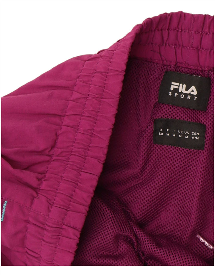 FILA Short de Sport Homme Violet Moyen Rayé Polyamide