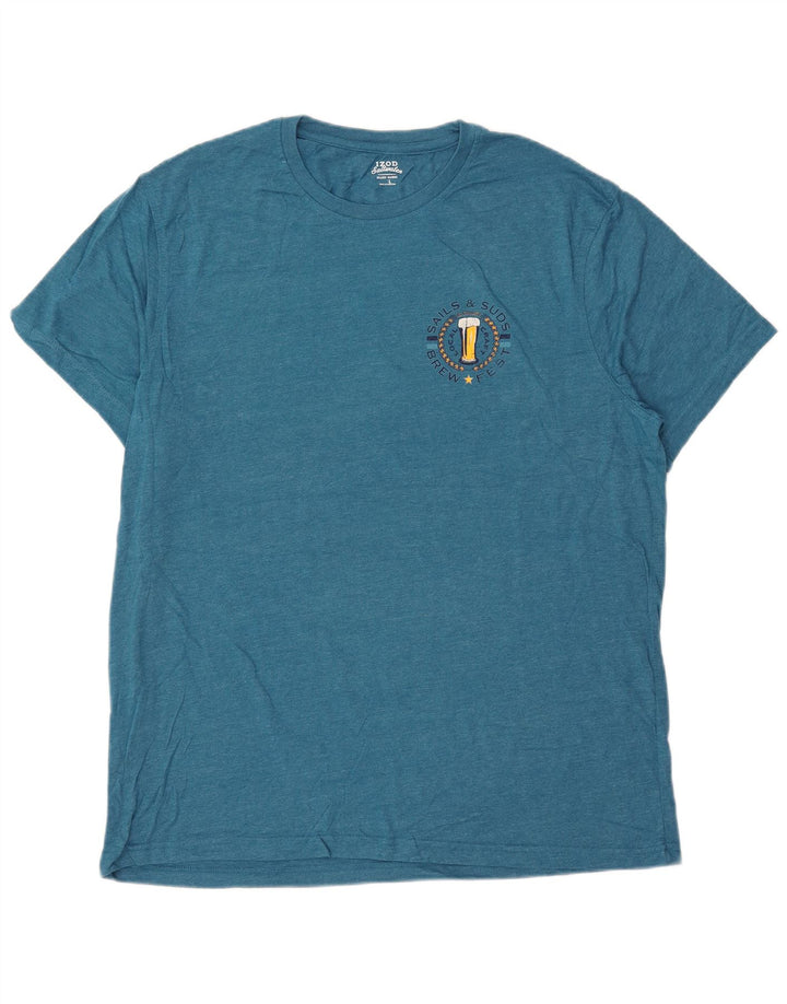 Izod T-Shirt Graphique Eau Salée Homme Grand Bleu Coton