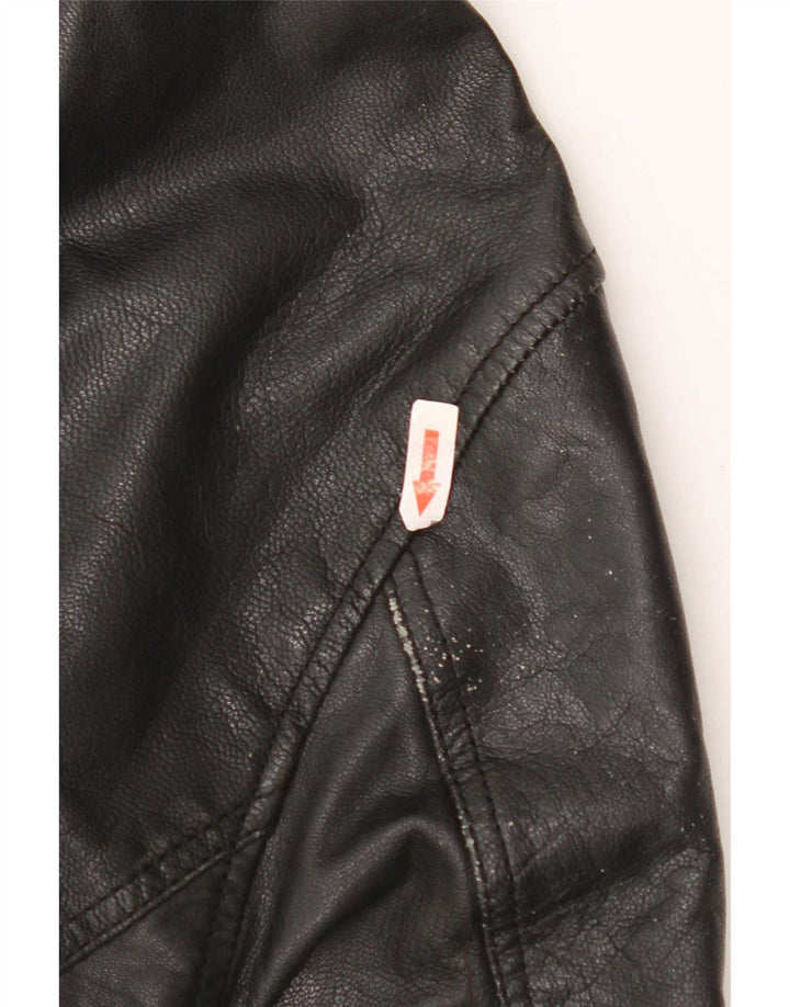 Only & Sons Veste de motard en cuir pour homme UK 40 Large Noir