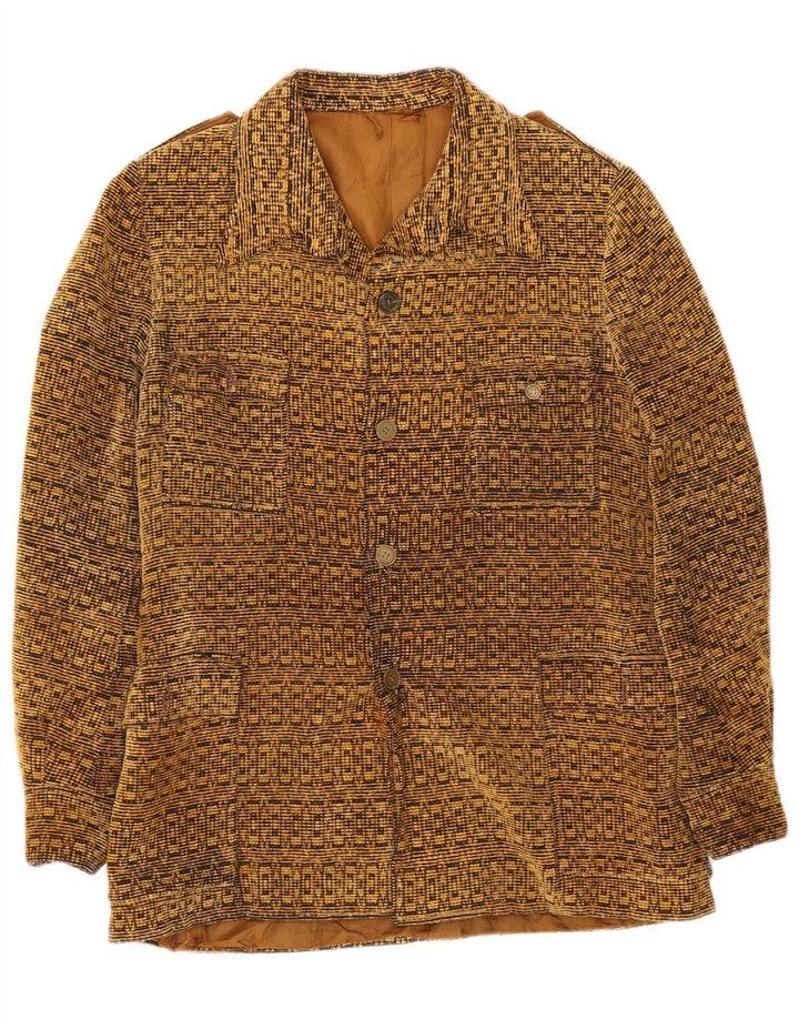 veste militaire vintage pour homme UK 38 Moyen Beige Géométrique