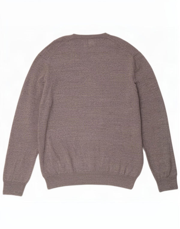 Marks & Spencer Pull col V pour homme 2XL Gris chiné en coton