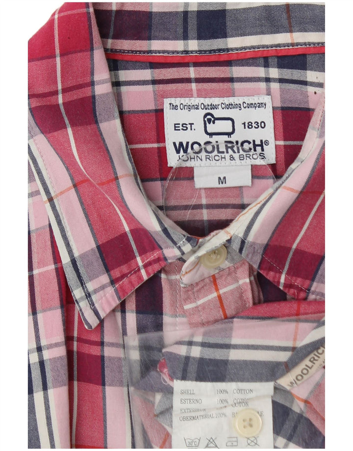 WOOLRICH Chemise à manches courtes pour homme en coton à carreaux rouge moyen