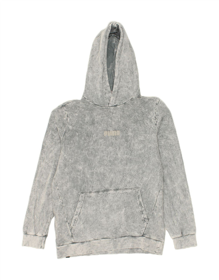 PUMA Mens Graphic Hoodie Jumper Medium Grey Cotton Vintage Puma and Second-Hand Puma from Messina Hembry 