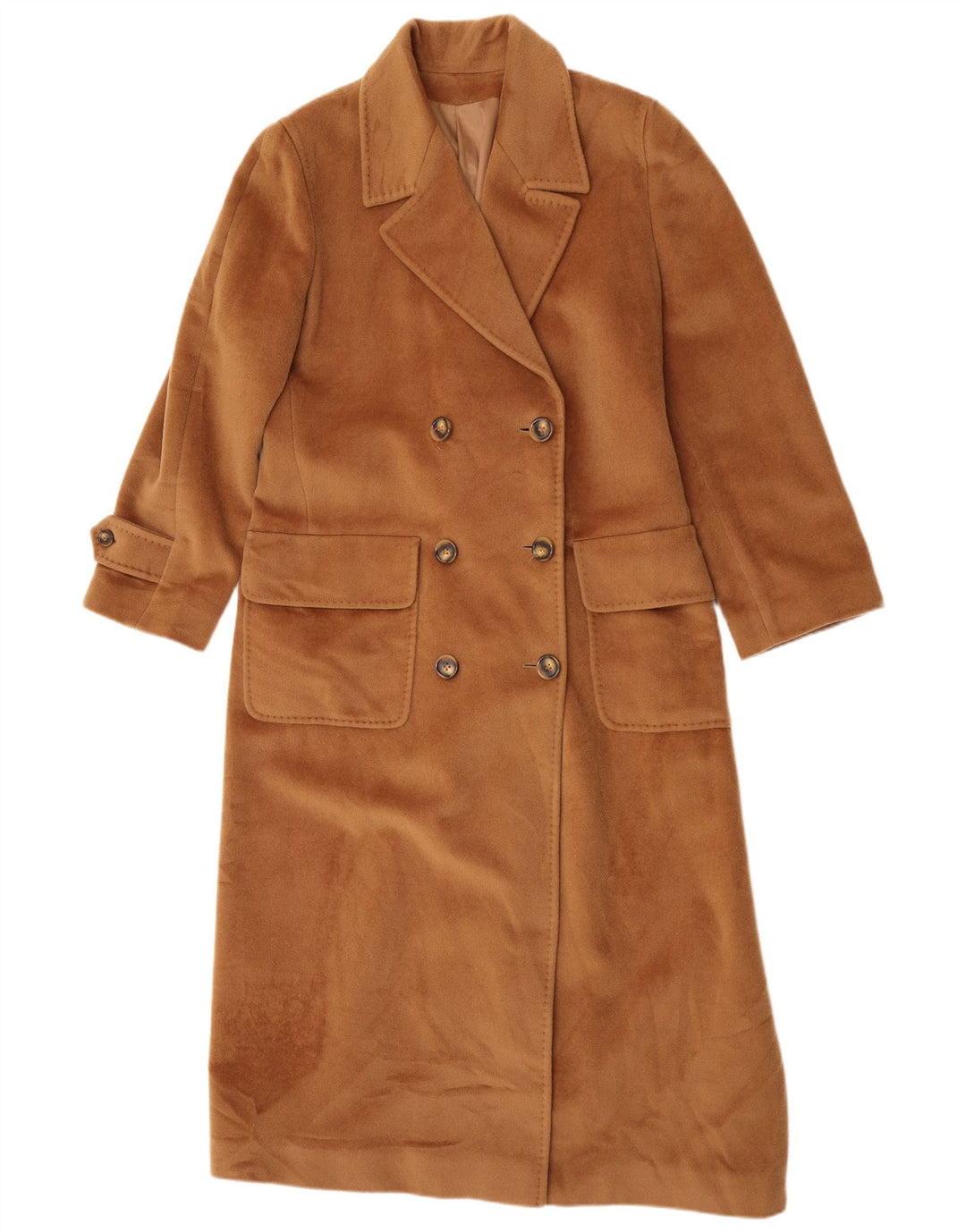 Piacenza Manteau Double Boutonnage Femme UK 14 Grande Laine Marron