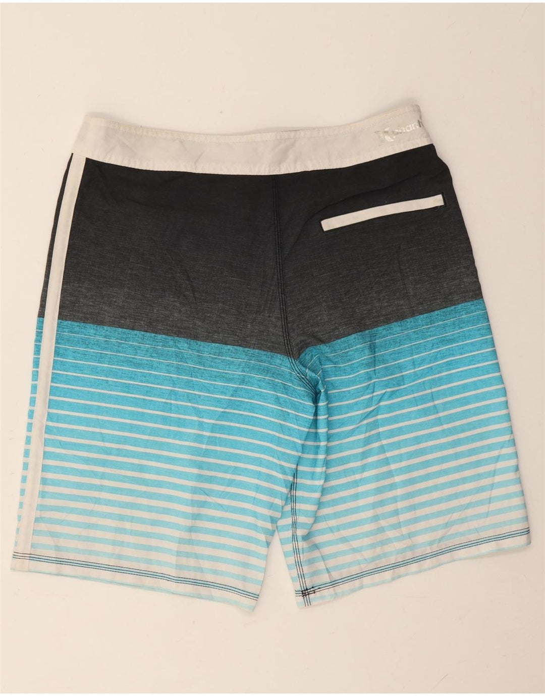 Hurley Short de Bain Graphique Homme Bleu Moyen Rayé Polyester