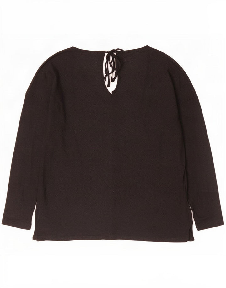 Massimo Dutti Haut à manches longues pour femme UK 44 Lin noir moyen