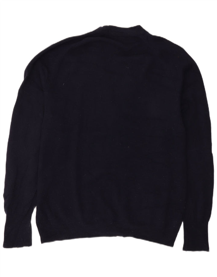 Marks & Spencer Pull Cardigan Homme IT 52/54 Large Bleu Marine Laine d'Agneau