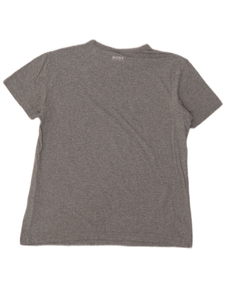 Hugo Boss Homme T-Shirt Top Petit Gris Coton