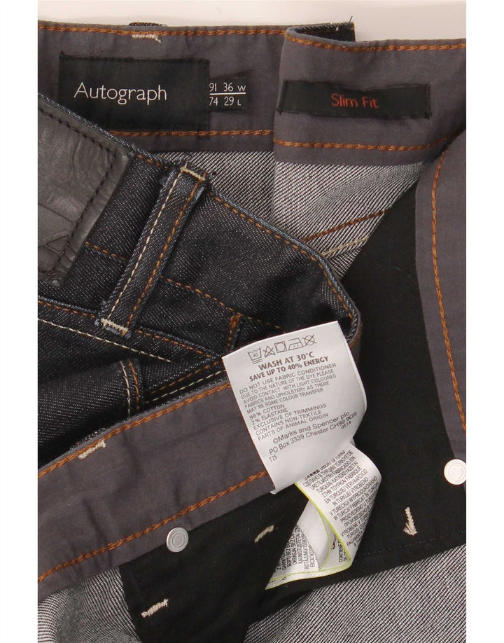 Marks & Spencer Jean Slim Autograph Homme W36 L29 Bleu Marine Coton