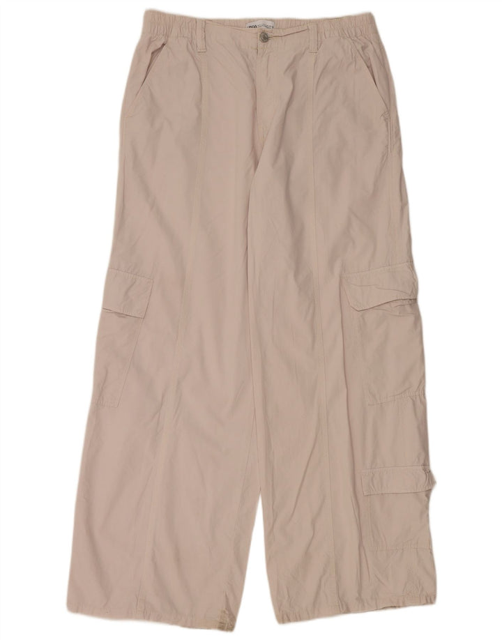 Zara Pantalon cargo large pour femme Large W30 L30 Gris