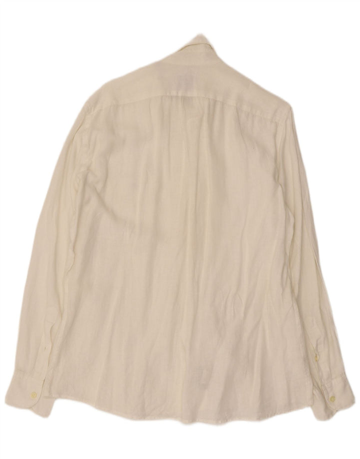 Brooksfield Chemise Homme Taille 40 Lin Blanc Moyen