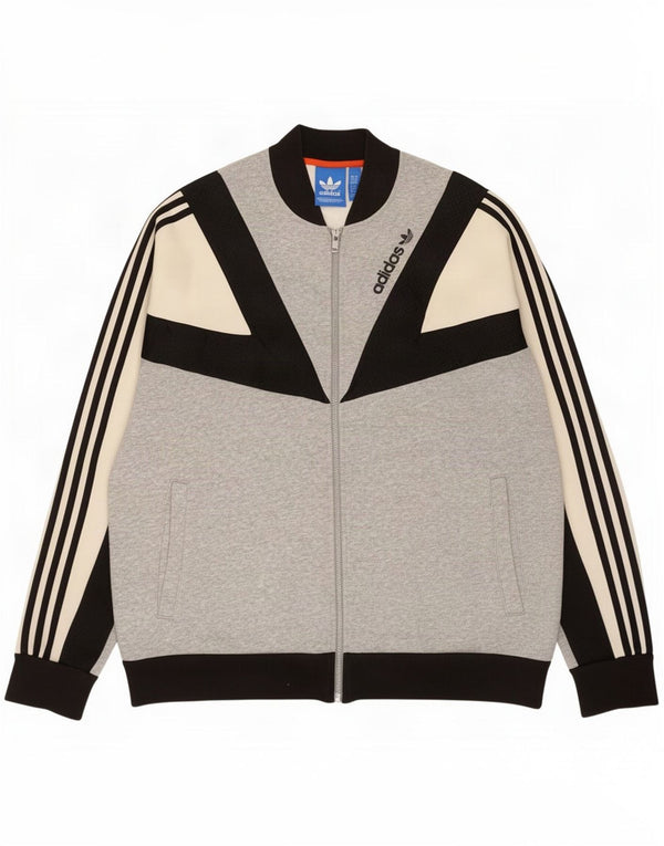 Adidas Veste de survêtement pour homme XL Gris Colorblock Coton
