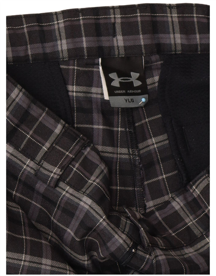 UNDER ARMOUR Short chino pour garçon 11-12 ans Large W26 Gris à carreaux Polyester