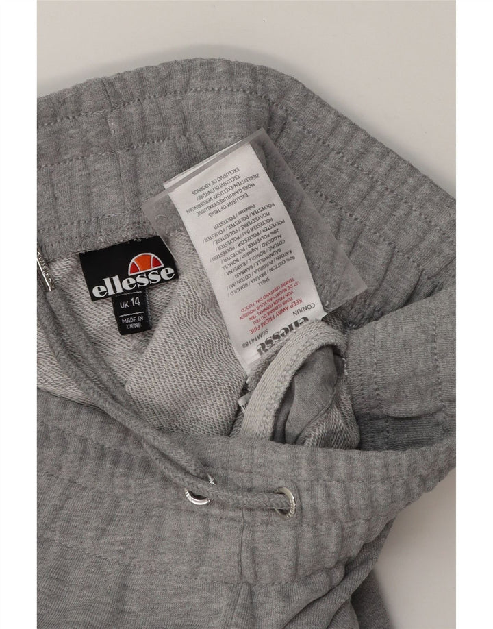 ELLESSE Womens Tracksuit Trousers UK 14 Large  Grey Cotton Vintage Ellesse and Second-Hand Ellesse from Messina Hembry 