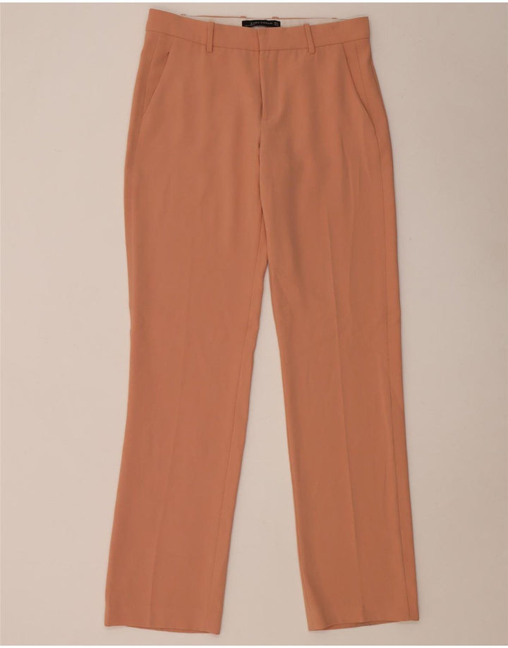 Zara Pantalon Chino Droit Femme Moyen W28 L34 Rose Polyester