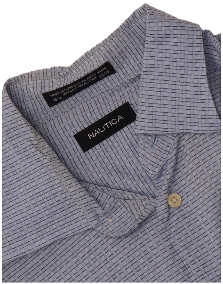 Nautica Chemise Homme Taille 16 1/2 Grand Coton à Carreaux Bleu