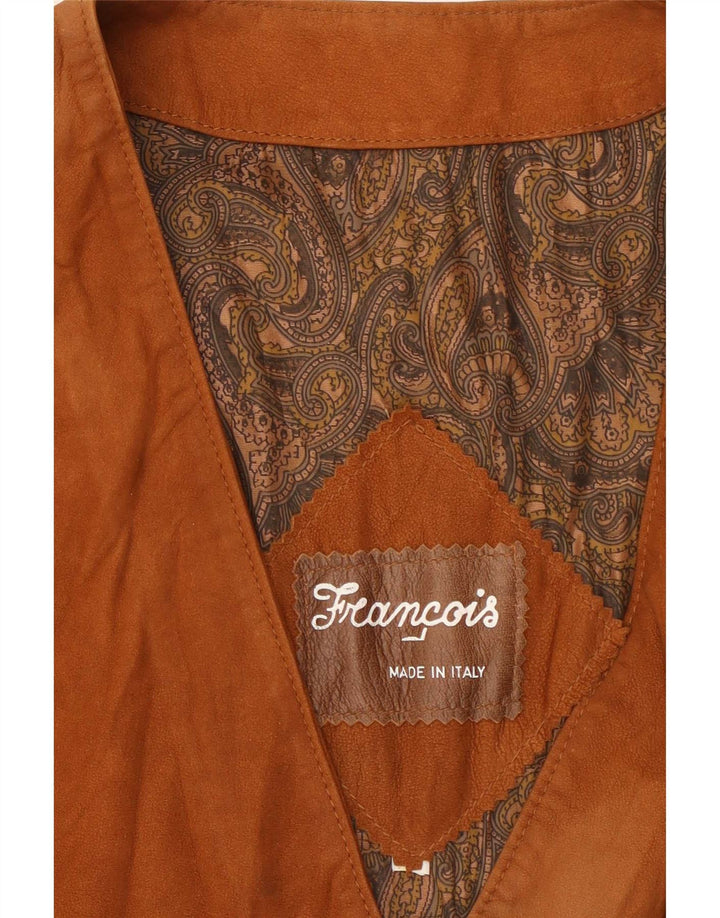 gilet en daim homme vintage XL Marron