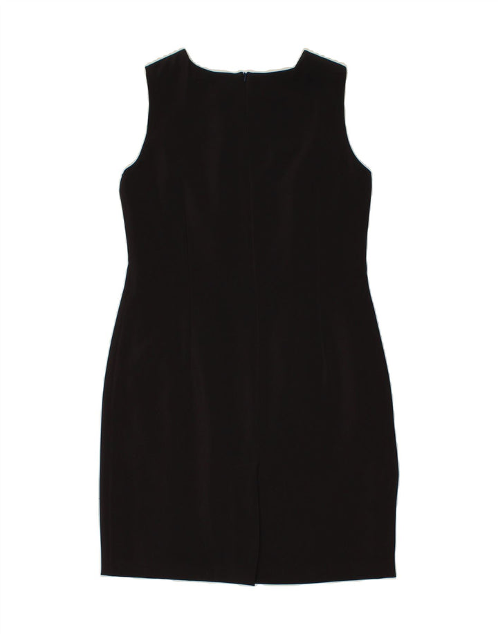ST. BERNARD Womens Sleeveless Sheath Dress UK 14 Large Black Polyester Vintage St. Bernard and Second-Hand St. Bernard from Messina Hembry 