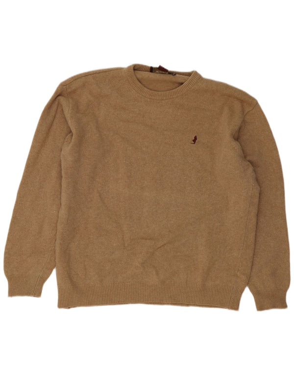 Marlboro Classics Pull col rond pour homme en laine marron 2XL