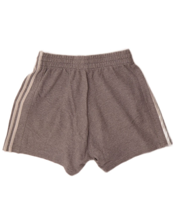 Adidas Womens Sport Shorts UK 14 Medium  Grey Cotton