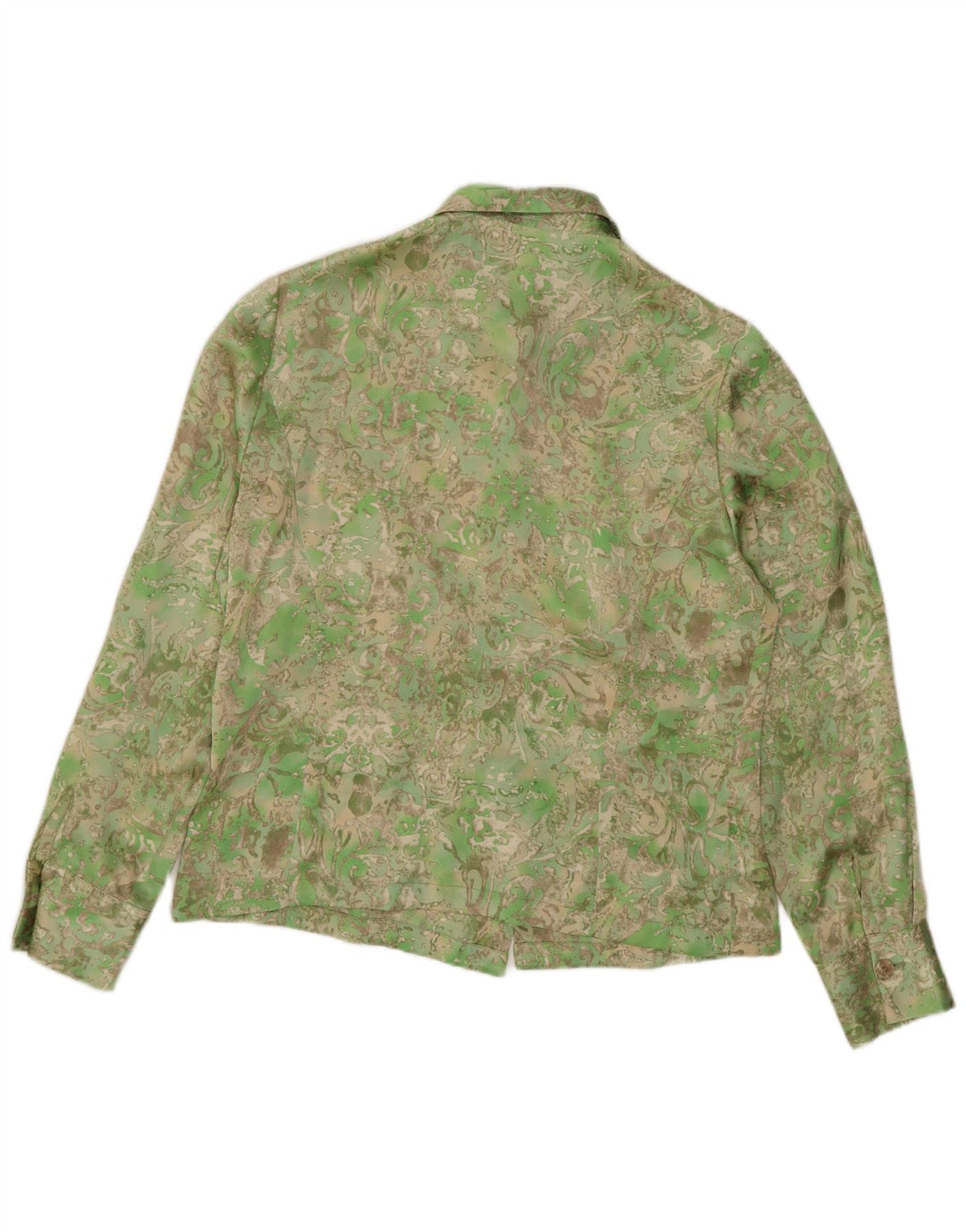 Chemise femme vintage UK 14 Paisley vert moyen