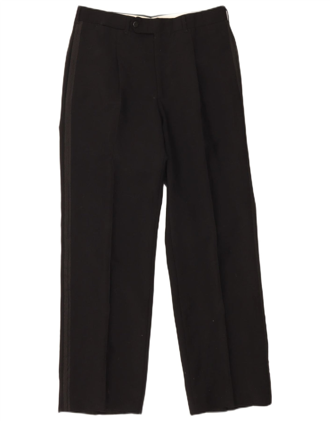 VINTAGE Ensemble 2 pièces 1 bouton pour homme IT 46 Small W29 L29 Laine noire