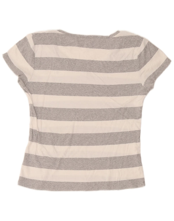 Tommy Hilfiger T-Shirt Femme Top UK 18 XL Gris Rayé