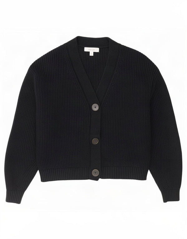 Marks & Spencer Pull cardigan court pour femme UK 14 coton noir moyen