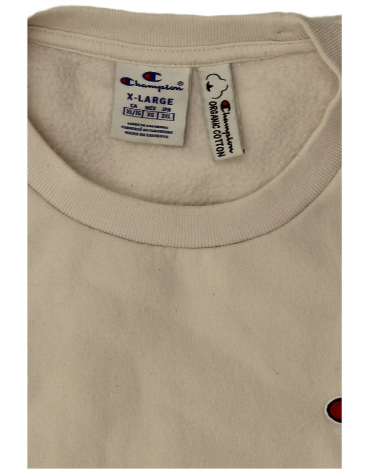 Champion Mens Sweatshirt Jumper XL Off White Cotton