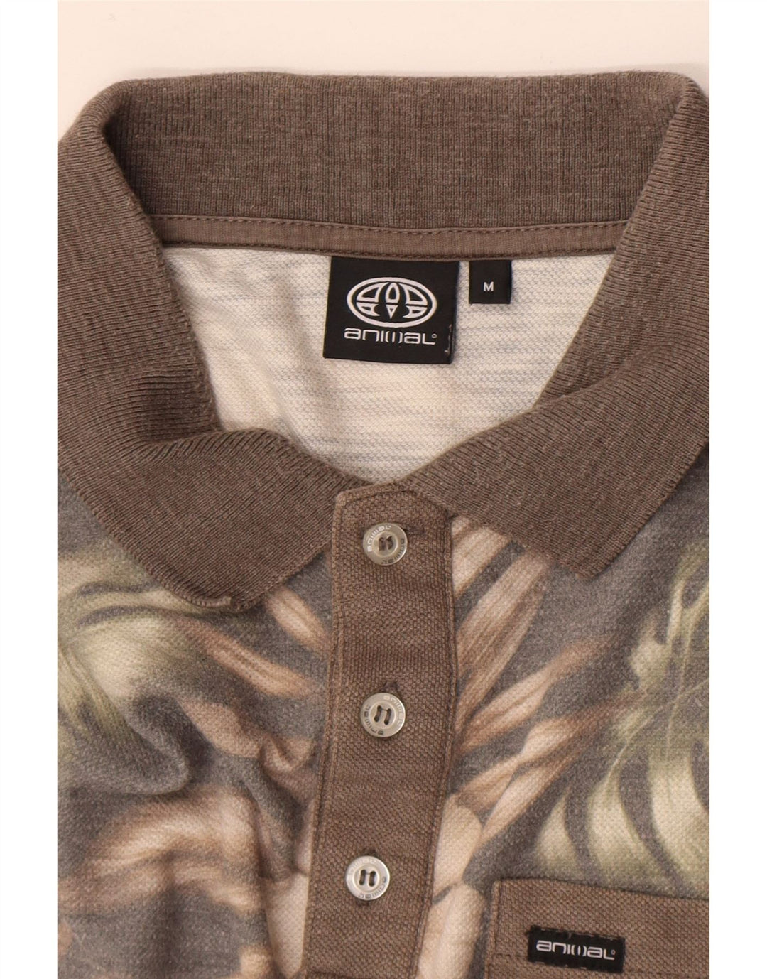 Animal Polo Homme Marron Moyen Floral