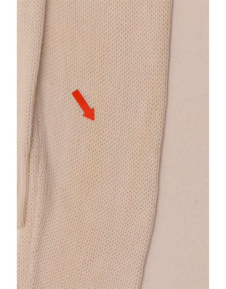 ARMANI JEANS Pull col en V pour femme UK 16 Grand coton blanc