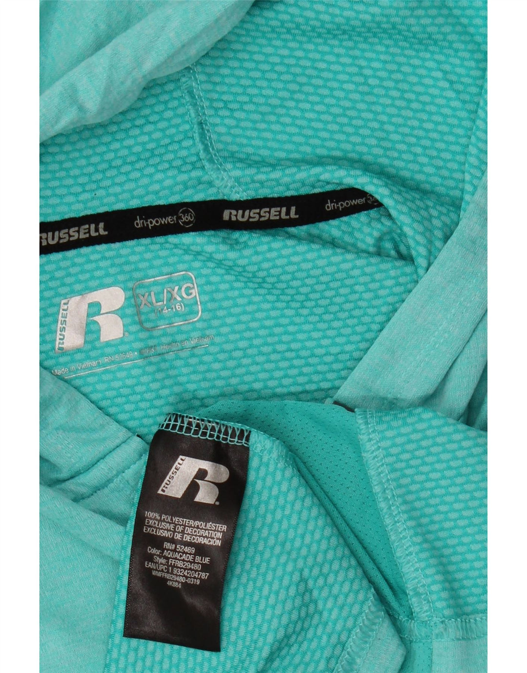 RUSSELL ATHLETIC Débardeur à capuche Dri-Power pour fille 14-15 ans XL Turquoise