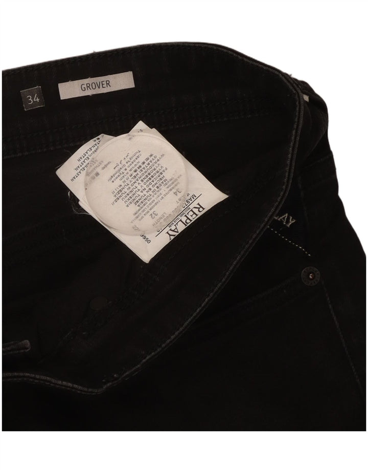 REPLAY Jean Droit Grover Homme W34 L32 Noir Coton
