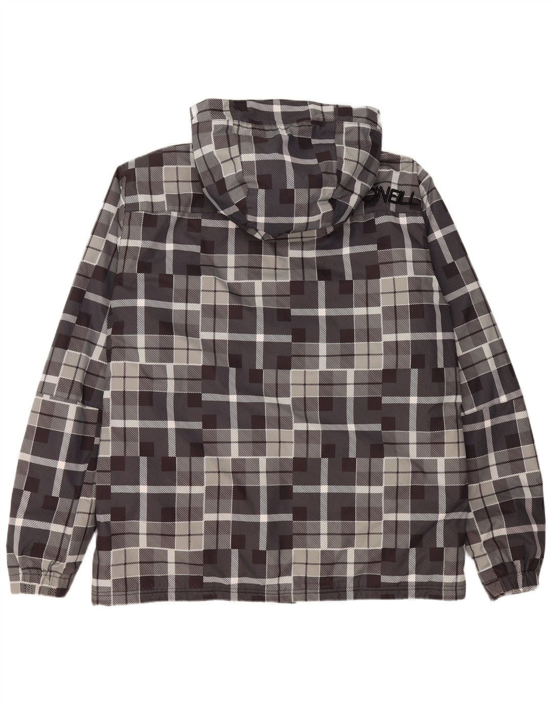 O'NEILL Veste coupe-vent à capuche pour homme UK 40 Large Gris Géométrique