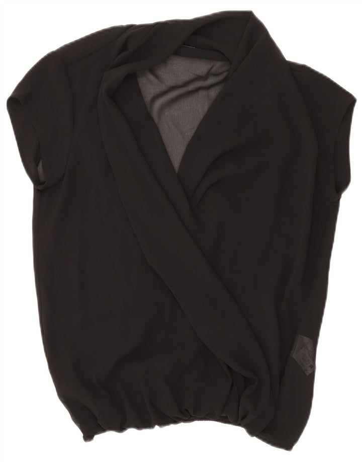 Sandro Ferrone Chemisier transparent pour femme UK 10 Petit Noir Polyester