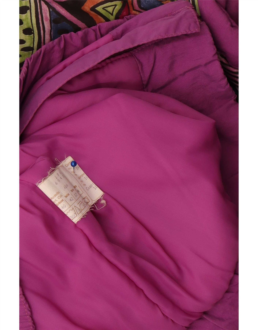 vintage Femme Veste coupe-vent surdimensionnée UK 12 Moyen Violet Géométrique