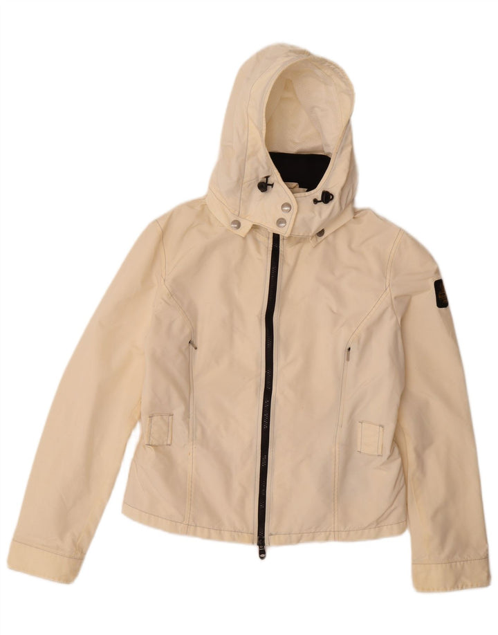 Refrigiwear Veste de pluie à capuche pour femme UK 14 Large Off White Polyamide