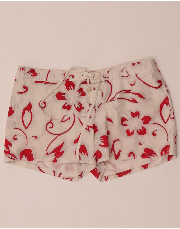 Sundek Short de bain pour femme US 8 Medium Blanc Floral Polyester