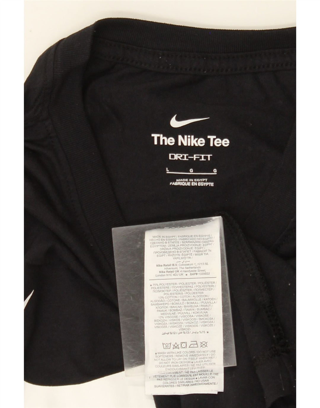 NIKE T-shirt graphique Dri Fit pour hommes, grand, en coton noir